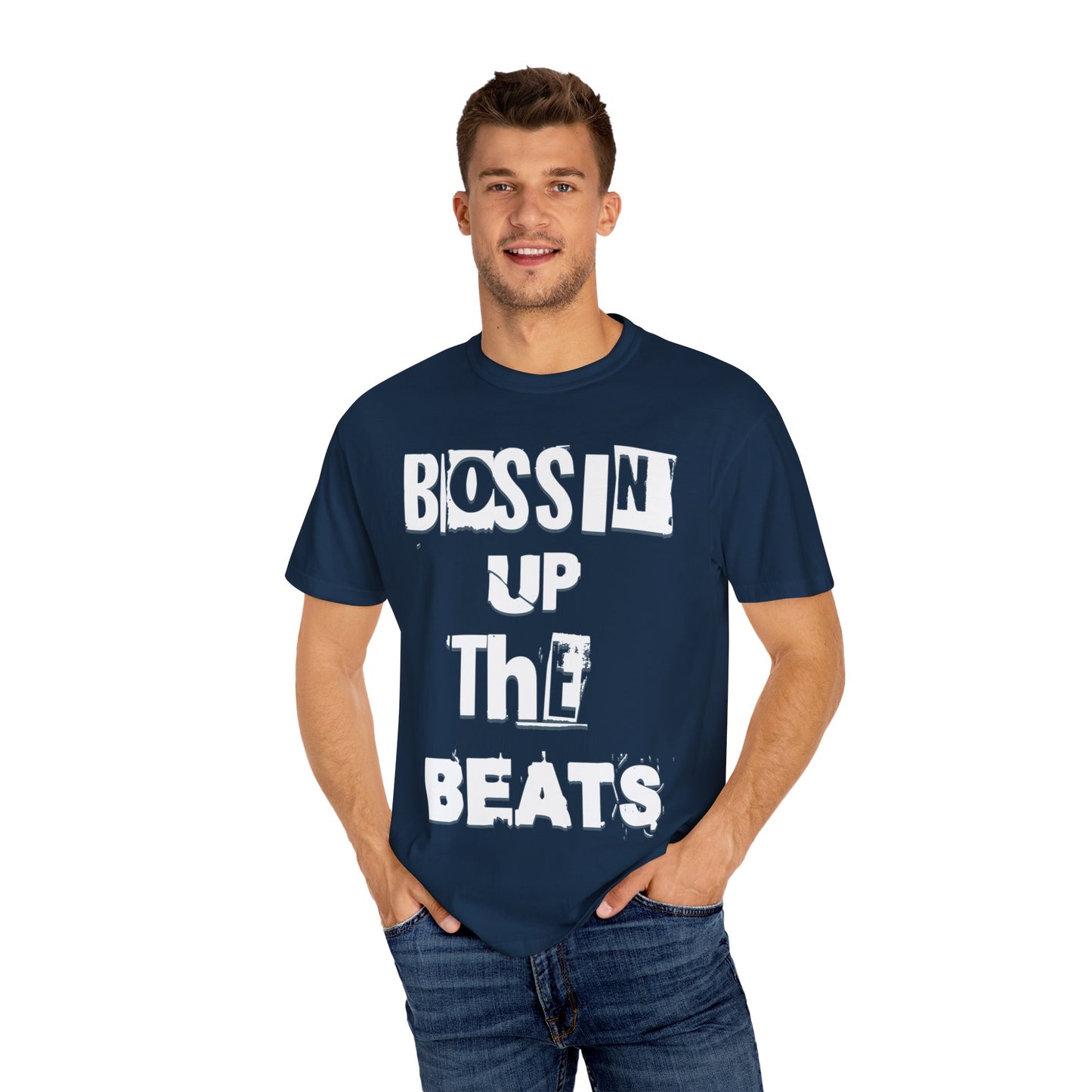 Bossin' Up the Beats Unisex Garment-Dyed T-Shirt - Perfect for Music Lovers, Gift for DJs, Concerts, Festival Wear, Casual Style
