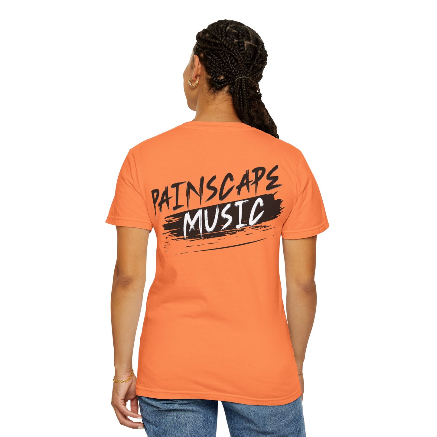 Raso En La Jungla Hookah Vibes Unisex Garment-Dyed T-Shirt, Music Lovers Tee, Chill Wear, Party Shirt, Unique Gift, Bohemian Style, Black Painscape Music Logo on back.