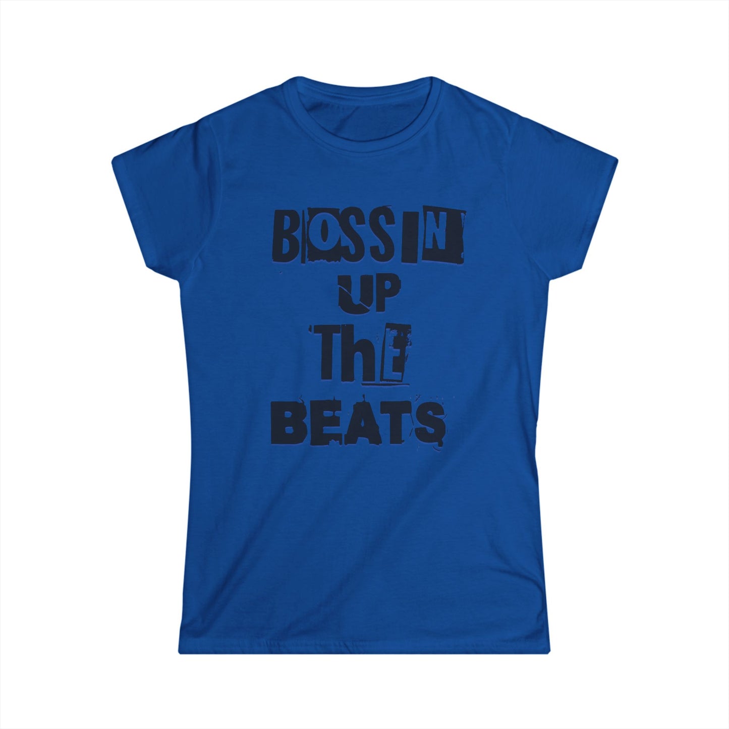 Women's Bossin' Up the Beats Softstyle Tee, Music Lover Gift, Casual Wear, Festival Shirt, Trendy Graphic Tee