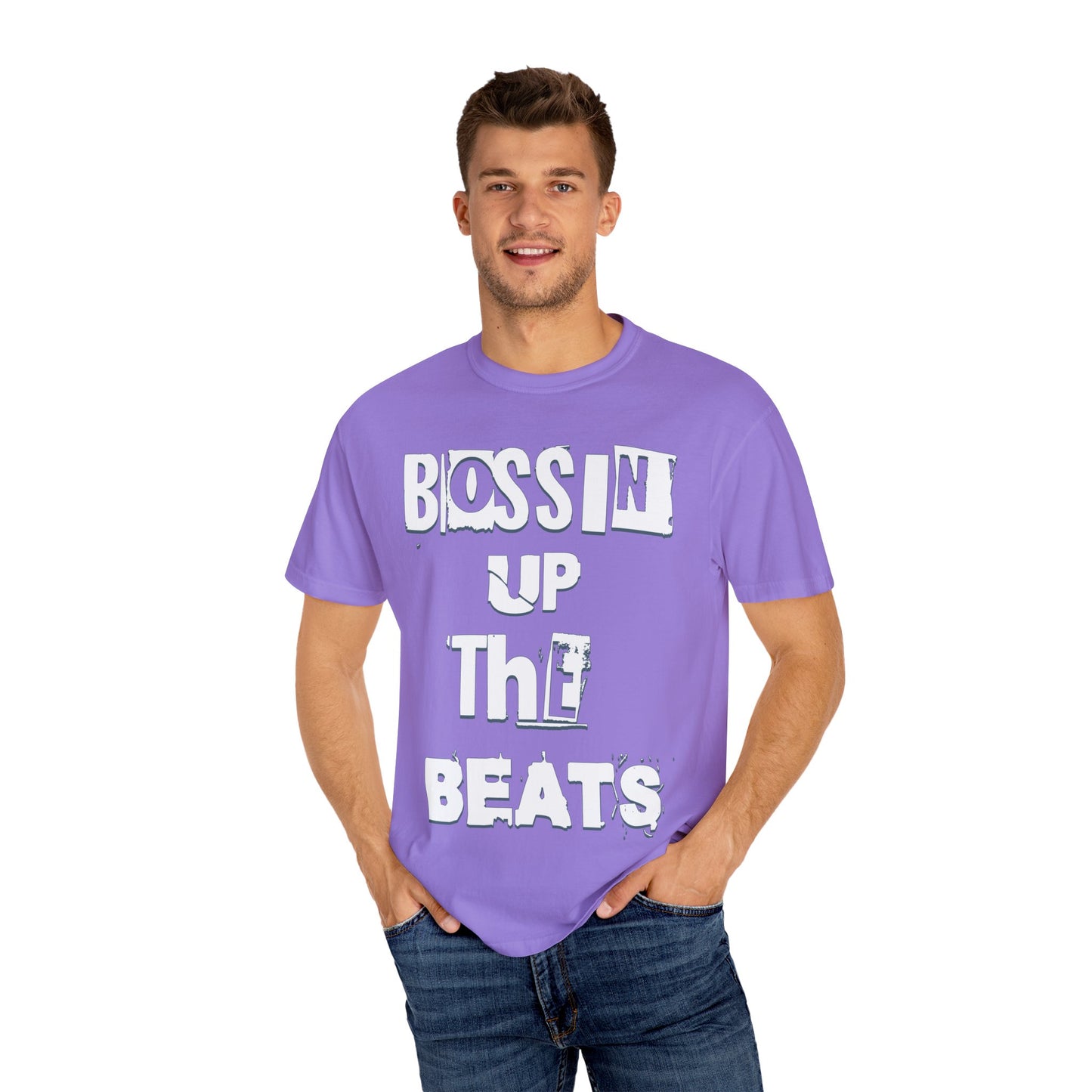 Bossin' Up the Beats Unisex Garment-Dyed T-Shirt - Perfect for Music Lovers, Gift for DJs, Concerts, Festival Wear, Casual Style