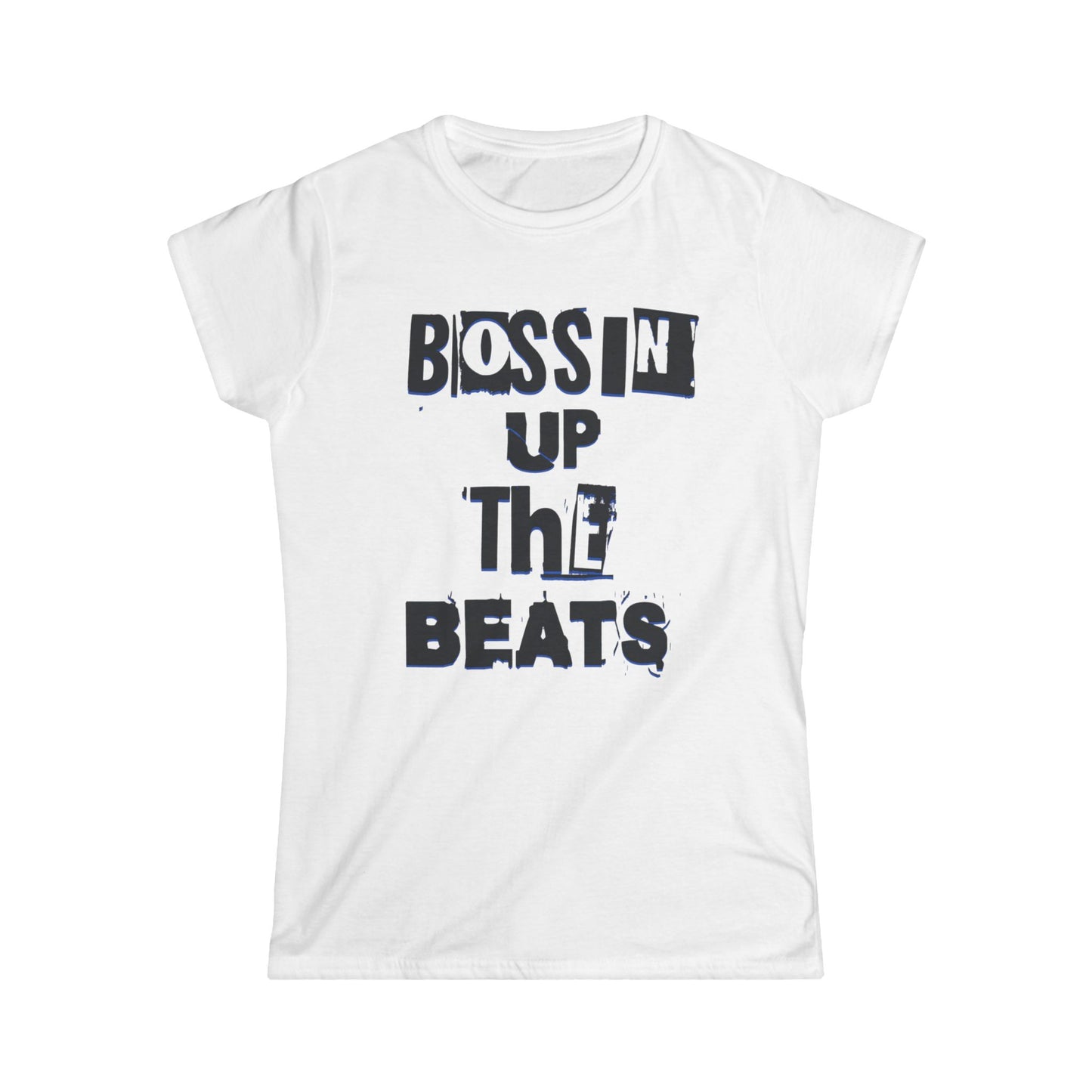 Women's Bossin' Up the Beats Softstyle Tee, Music Lover Gift, Casual Wear, Festival Shirt, Trendy Graphic Tee