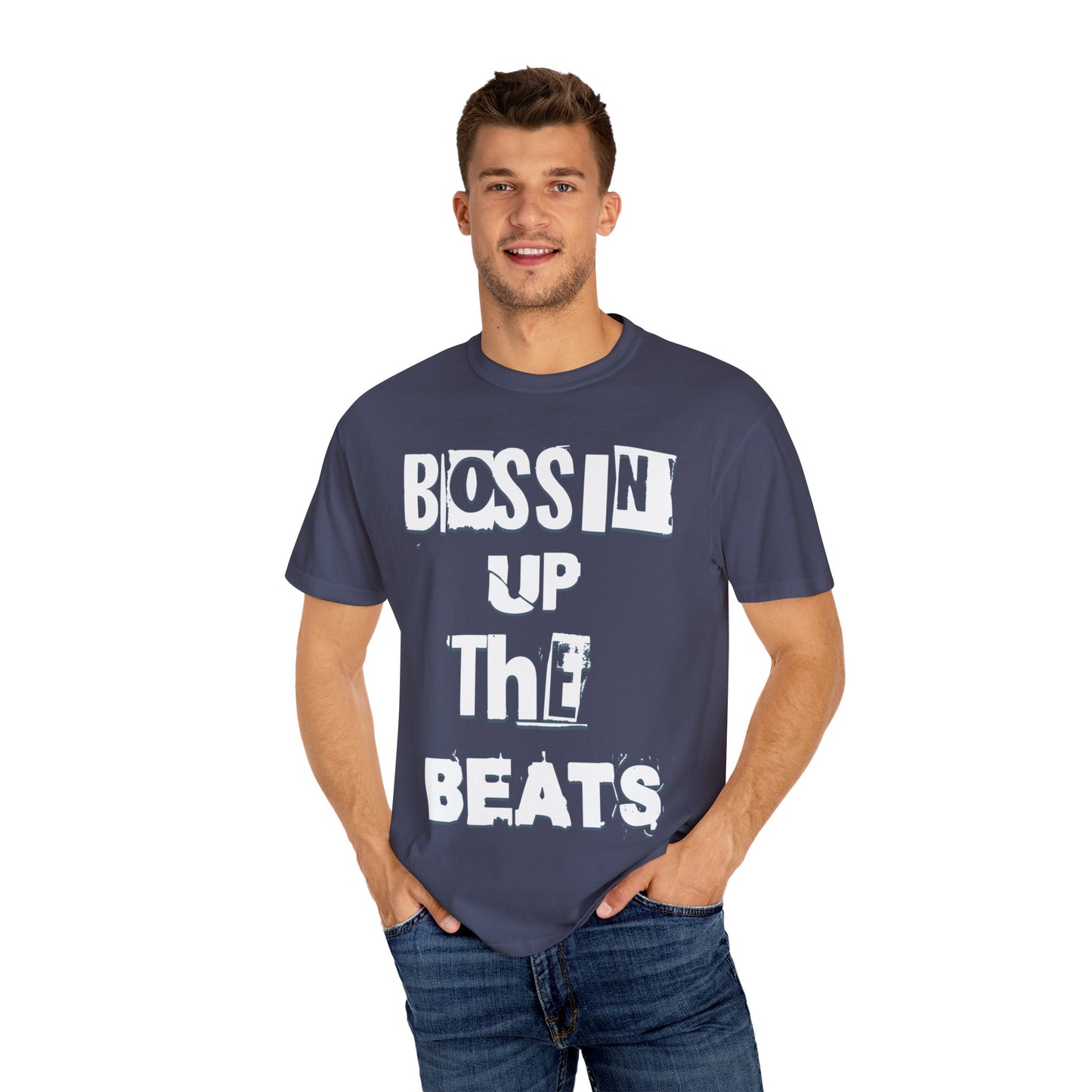 Bossin' Up the Beats Unisex Garment-Dyed T-Shirt - Perfect for Music Lovers, Gift for DJs, Concerts, Festival Wear, Casual Style