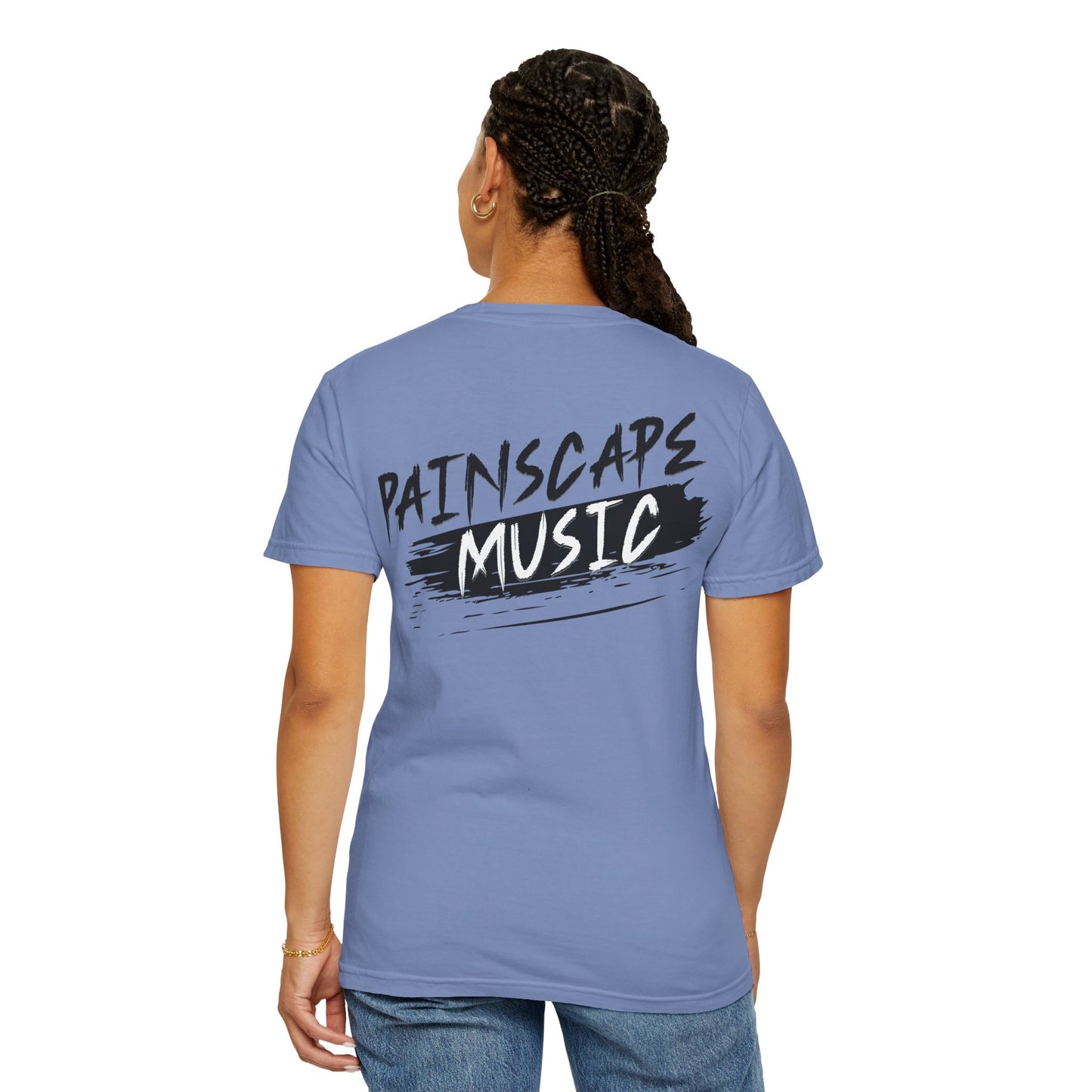 Raso En La Jungla Hookah Vibes Unisex Garment-Dyed T-Shirt, Music Lovers Tee, Chill Wear, Party Shirt, Unique Gift, Bohemian Style, Black Painscape Music Logo on back.