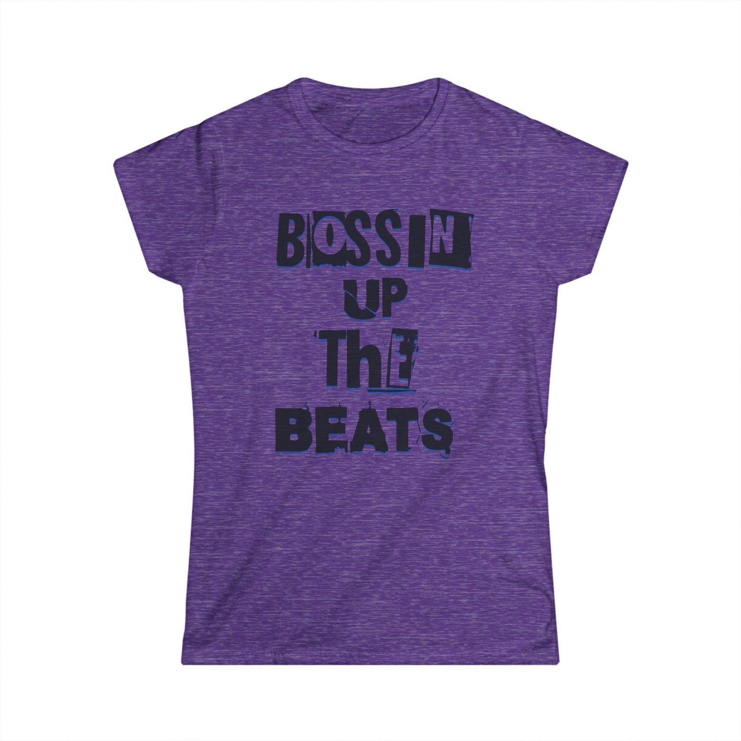 Women's Bossin' Up the Beats Softstyle Tee, Music Lover Gift, Casual Wear, Festival Shirt, Trendy Graphic Tee