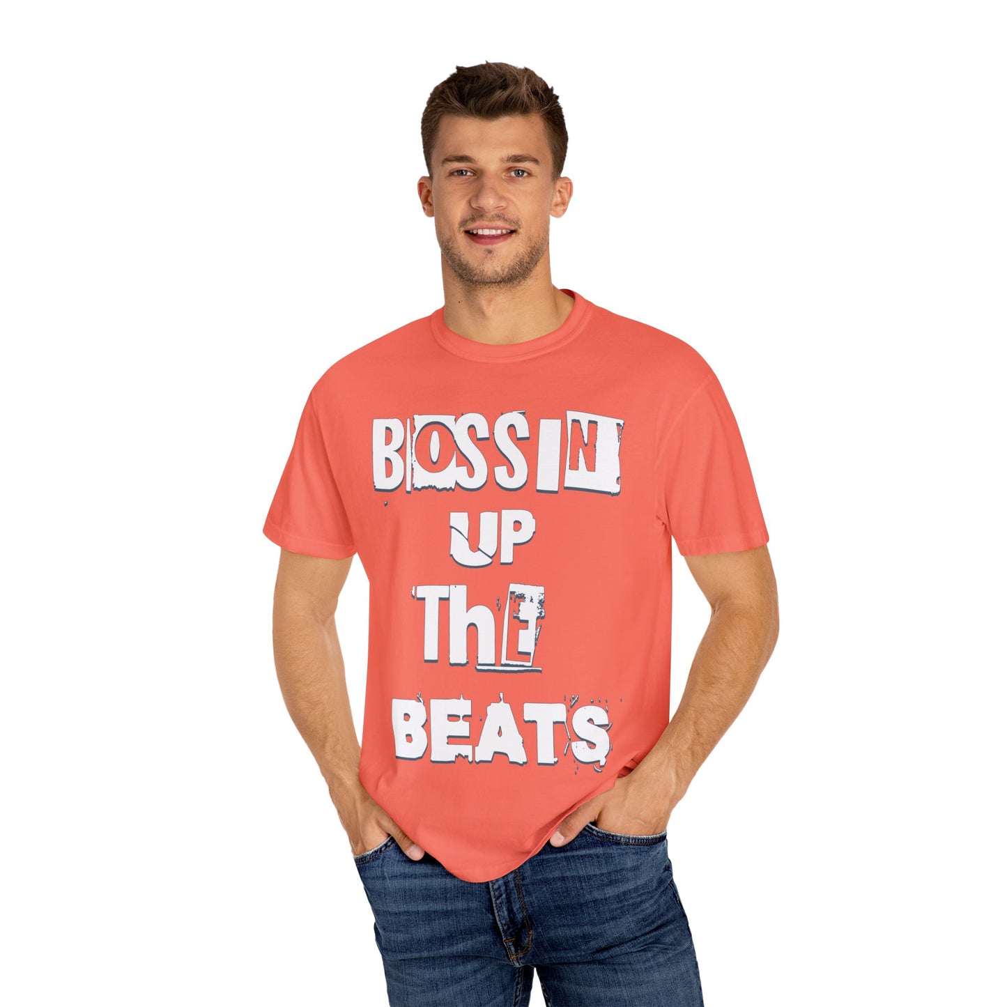 Bossin' Up the Beats Unisex Garment-Dyed T-Shirt - Perfect for Music Lovers, Gift for DJs, Concerts, Festival Wear, Casual Style