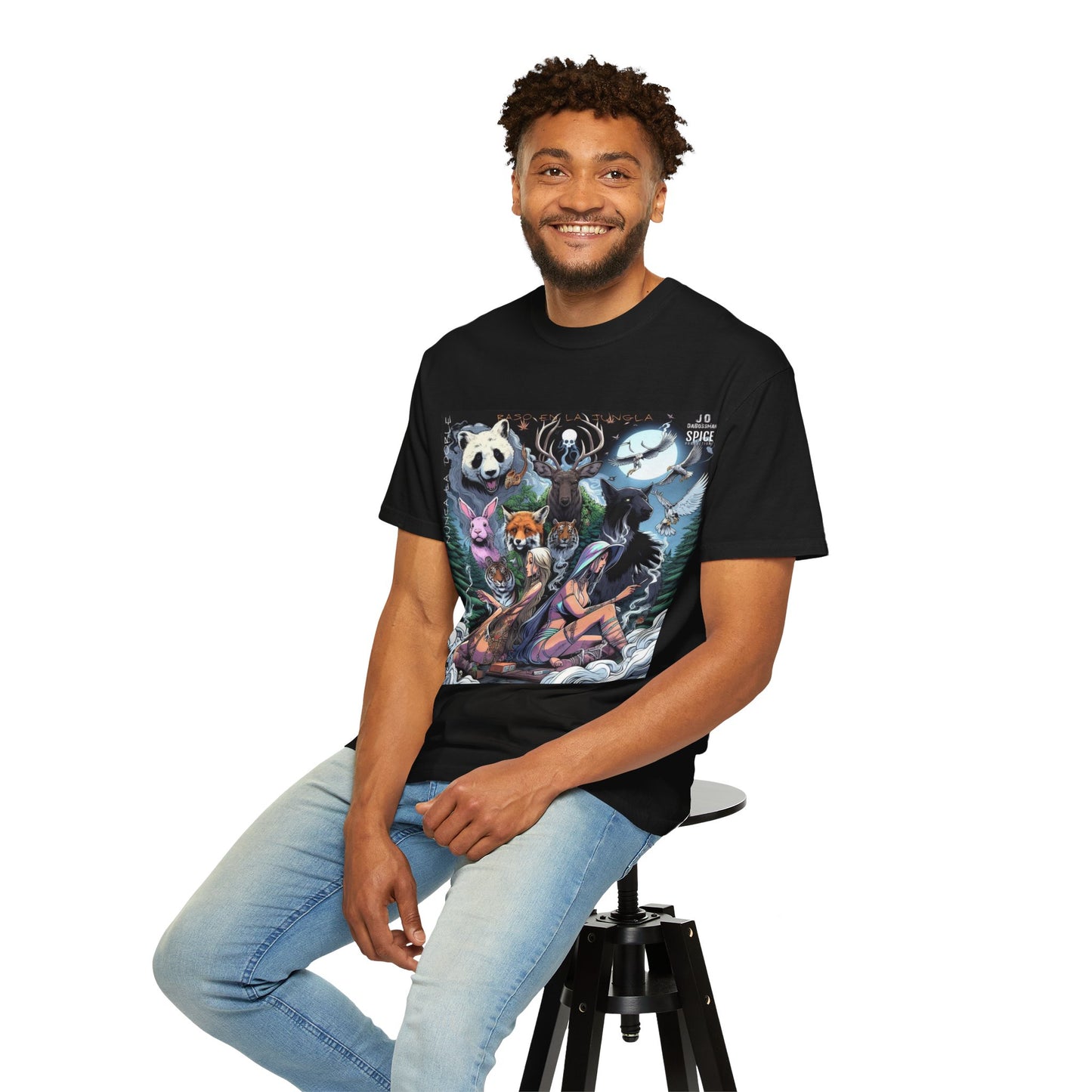 Raso En La Jungla Nunca La Doble Nature-Inspired Graphic Tee, Animal Art T-Shirt, Eco-Friendly Wear, Music Festival Shirt, Unique Gift Idea