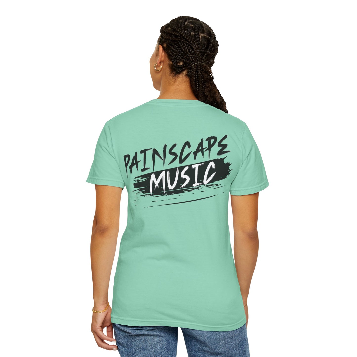 Raso En La Jungla Hookah Vibes Unisex Garment-Dyed T-Shirt, Music Lovers Tee, Chill Wear, Party Shirt, Unique Gift, Bohemian Style, Black Painscape Music Logo on back.