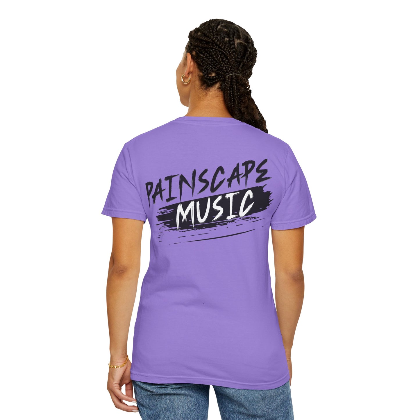 Raso En La Jungla Hookah Vibes Unisex Garment-Dyed T-Shirt, Music Lovers Tee, Chill Wear, Party Shirt, Unique Gift, Bohemian Style, Black Painscape Music Logo on back.