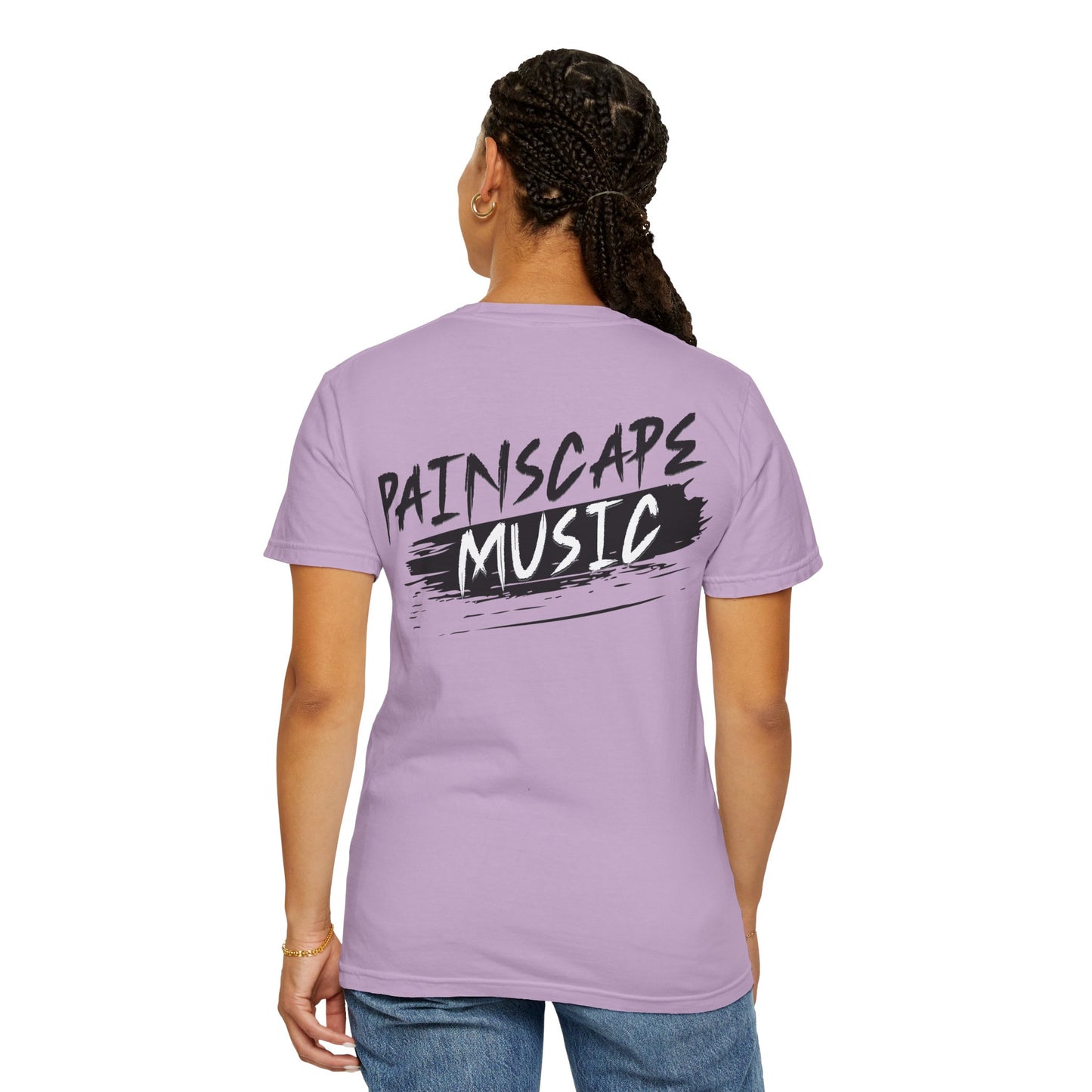 Raso En La Jungla Hookah Vibes Unisex Garment-Dyed T-Shirt, Music Lovers Tee, Chill Wear, Party Shirt, Unique Gift, Bohemian Style, Black Painscape Music Logo on back.