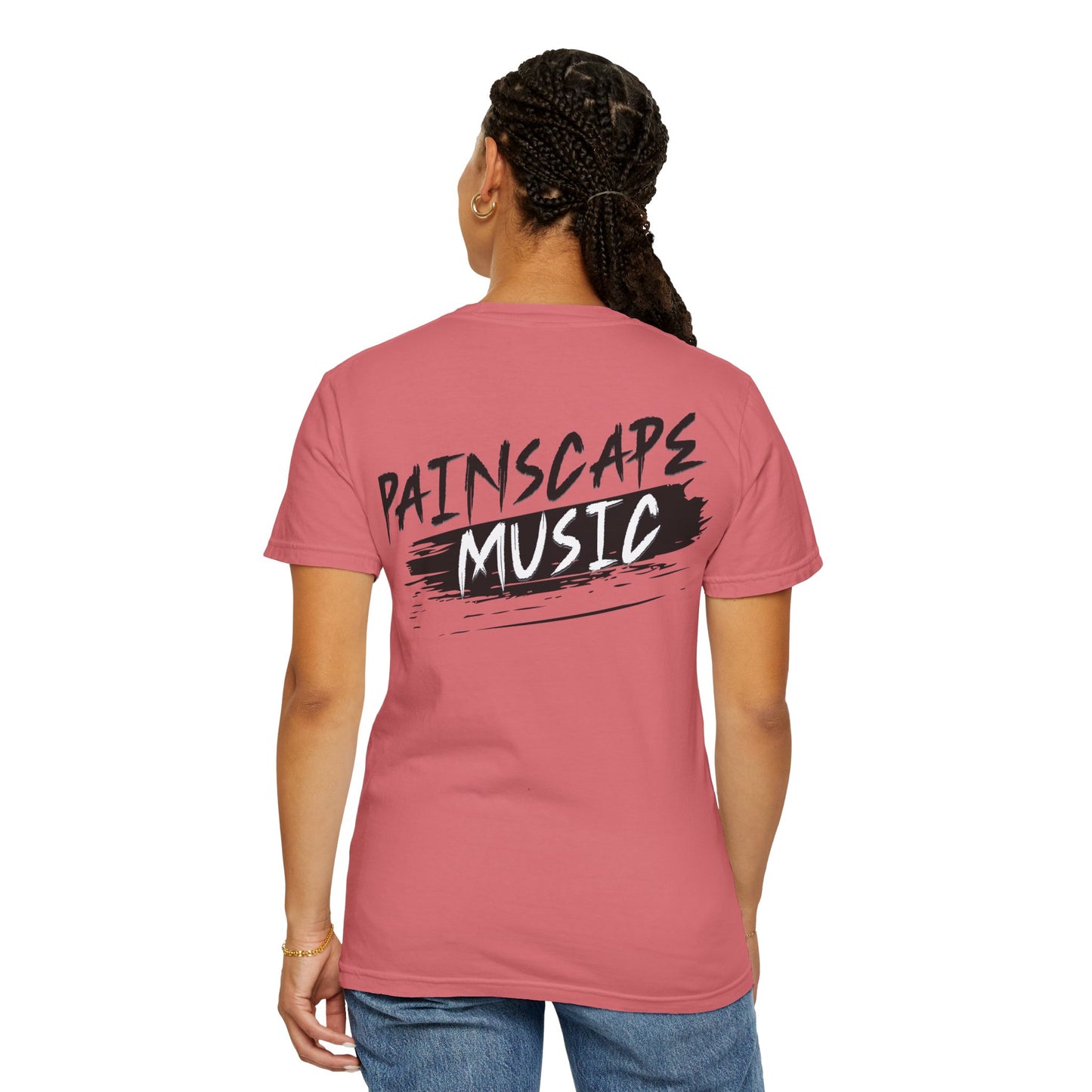 Raso En La Jungla Hookah Vibes Unisex Garment-Dyed T-Shirt, Music Lovers Tee, Chill Wear, Party Shirt, Unique Gift, Bohemian Style, Black Painscape Music Logo on back.