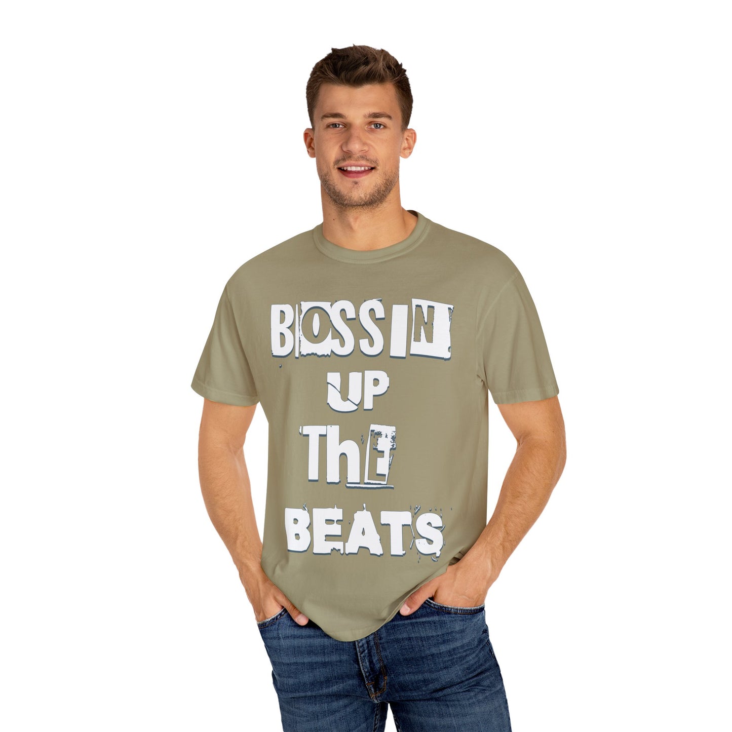 Bossin' Up the Beats Unisex Garment-Dyed T-Shirt - Perfect for Music Lovers, Gift for DJs, Concerts, Festival Wear, Casual Style