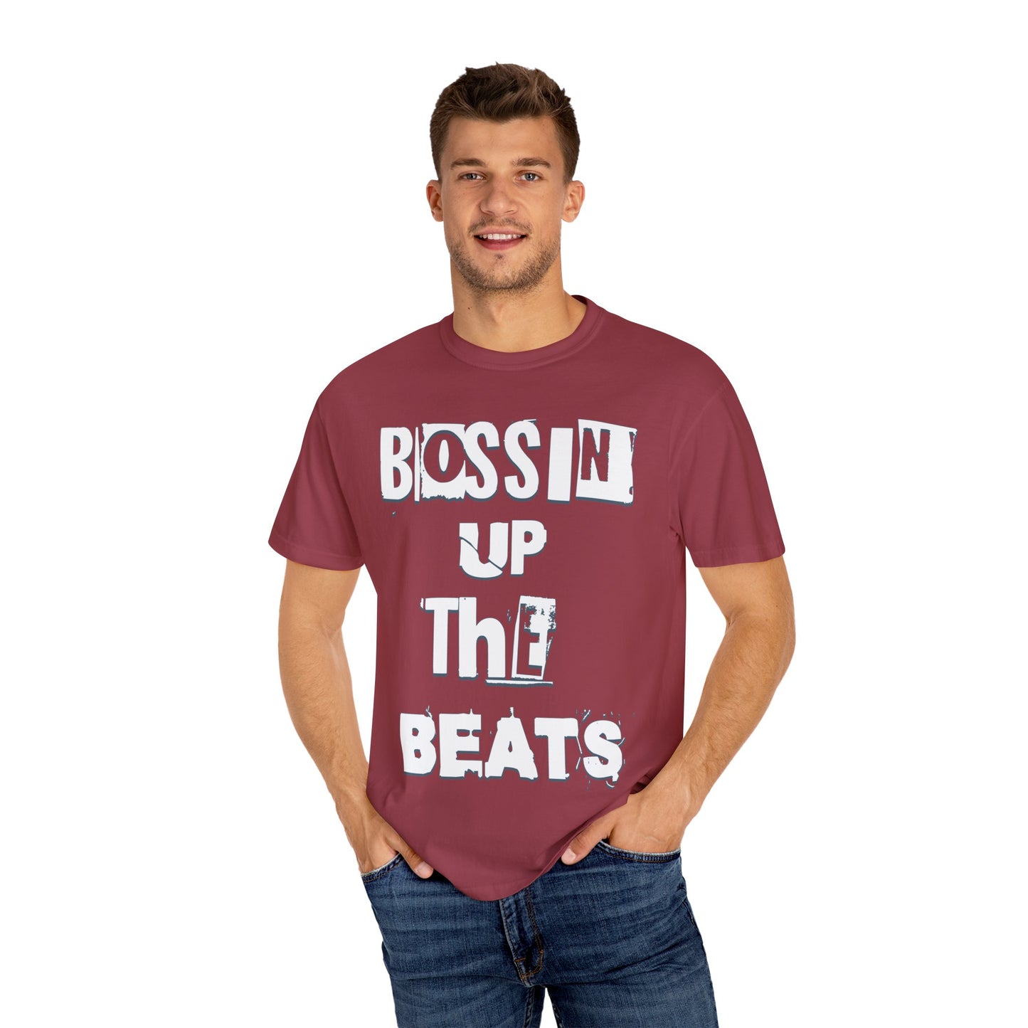 Bossin' Up the Beats Unisex Garment-Dyed T-Shirt - Perfect for Music Lovers, Gift for DJs, Concerts, Festival Wear, Casual Style