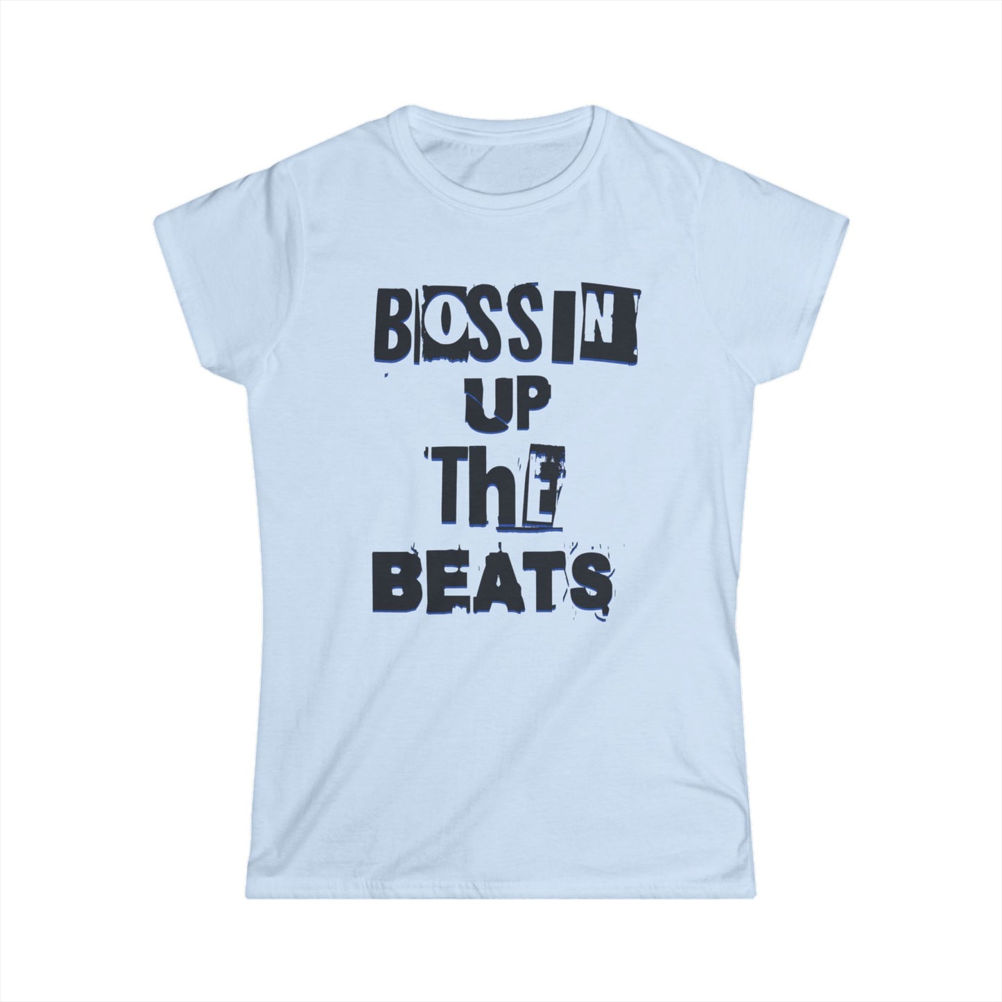 Women's Bossin' Up the Beats Softstyle Tee, Music Lover Gift, Casual Wear, Festival Shirt, Trendy Graphic Tee