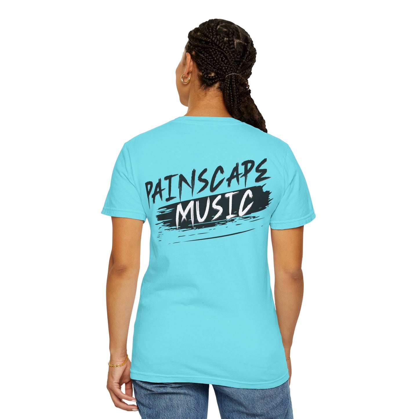 Raso En La Jungla Hookah Vibes Unisex Garment-Dyed T-Shirt, Music Lovers Tee, Chill Wear, Party Shirt, Unique Gift, Bohemian Style, Black Painscape Music Logo on back.