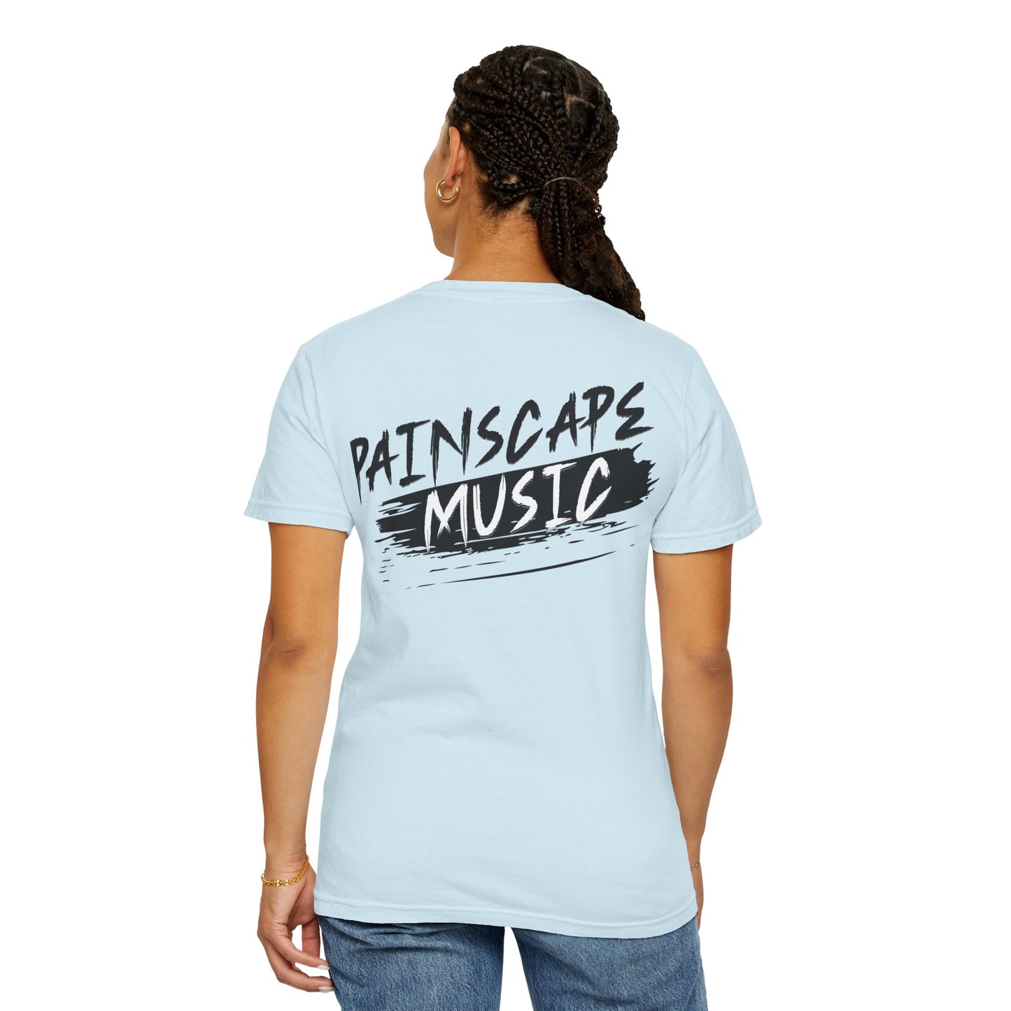 Raso En La Jungla Hookah Vibes Unisex Garment-Dyed T-Shirt, Music Lovers Tee, Chill Wear, Party Shirt, Unique Gift, Bohemian Style, Black Painscape Music Logo on back.