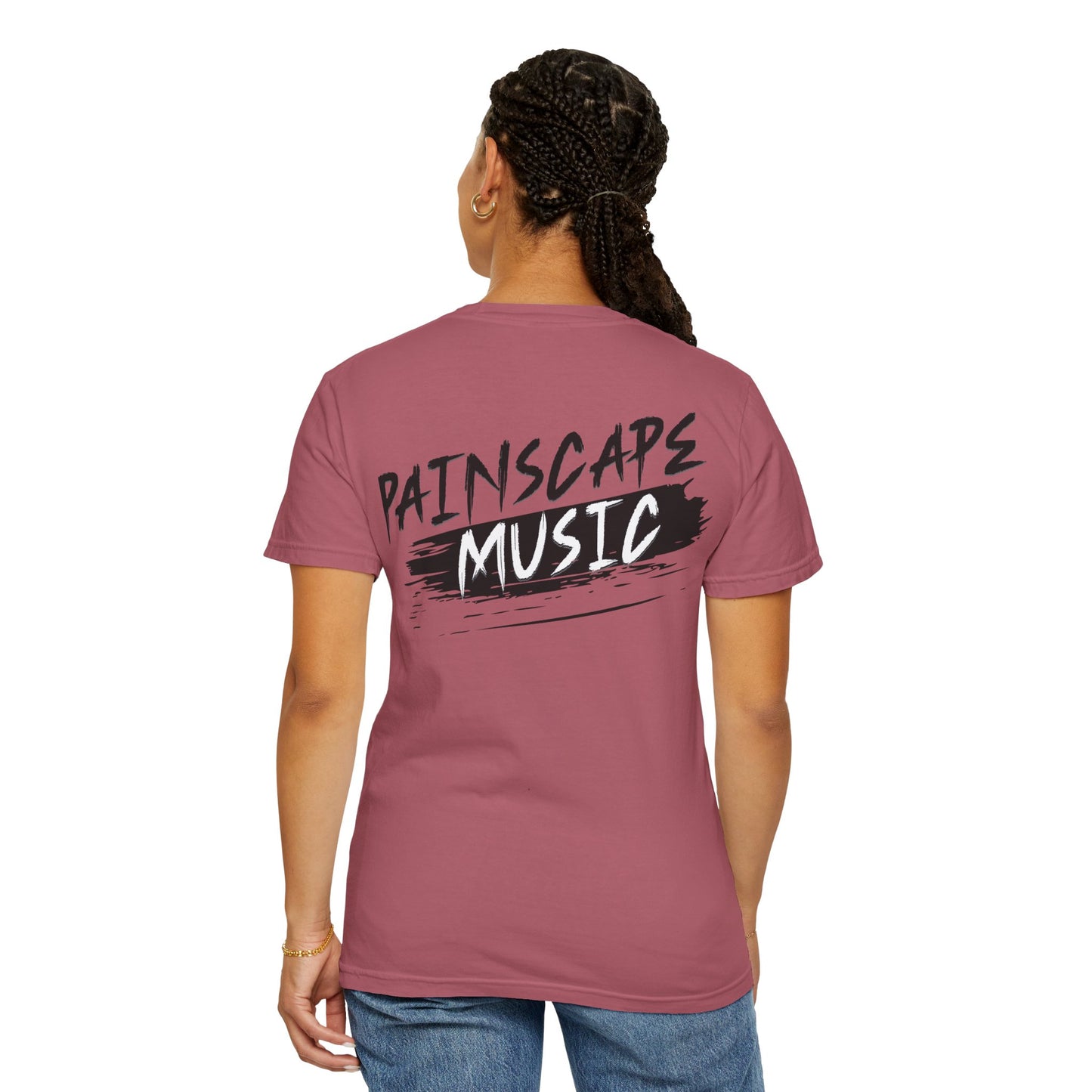 Raso En La Jungla Hookah Vibes Unisex Garment-Dyed T-Shirt, Music Lovers Tee, Chill Wear, Party Shirt, Unique Gift, Bohemian Style, Black Painscape Music Logo on back.