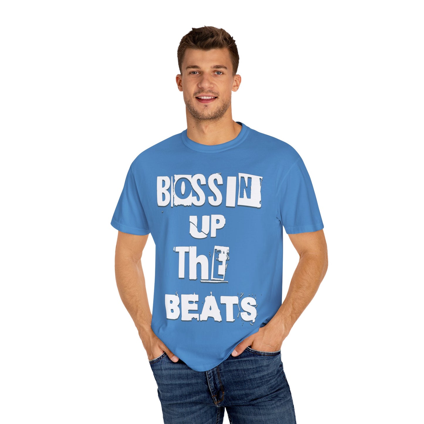 Bossin' Up the Beats Unisex Garment-Dyed T-Shirt - Perfect for Music Lovers, Gift for DJs, Concerts, Festival Wear, Casual Style