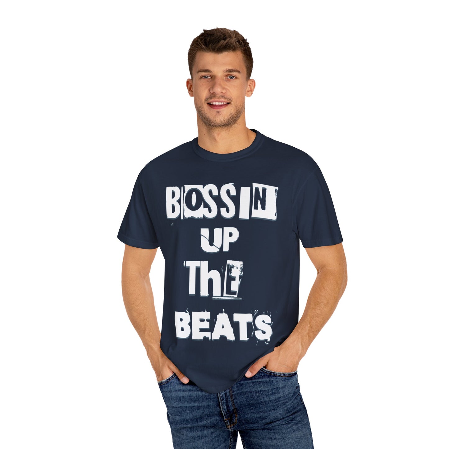 Bossin' Up the Beats Unisex Garment-Dyed T-Shirt - Perfect for Music Lovers, Gift for DJs, Concerts, Festival Wear, Casual Style