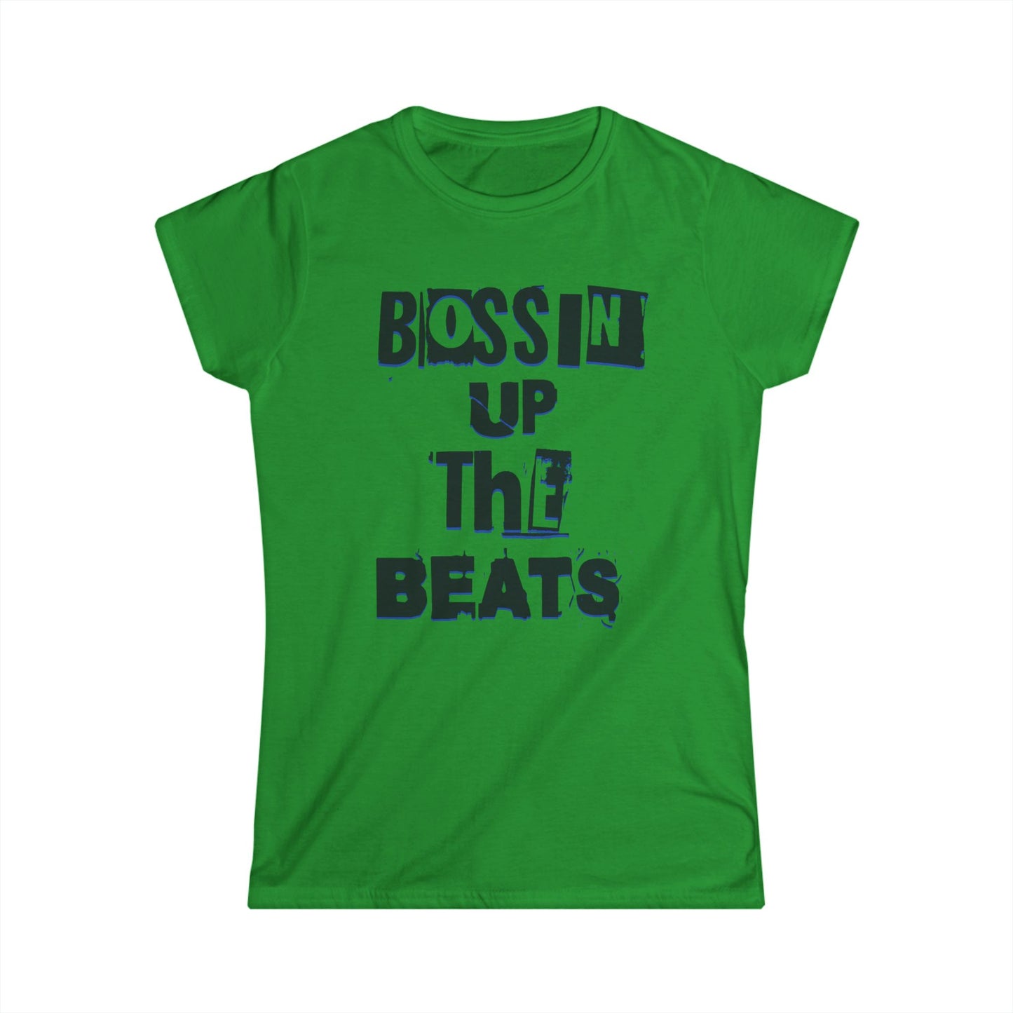 Women's Bossin' Up the Beats Softstyle Tee, Music Lover Gift, Casual Wear, Festival Shirt, Trendy Graphic Tee