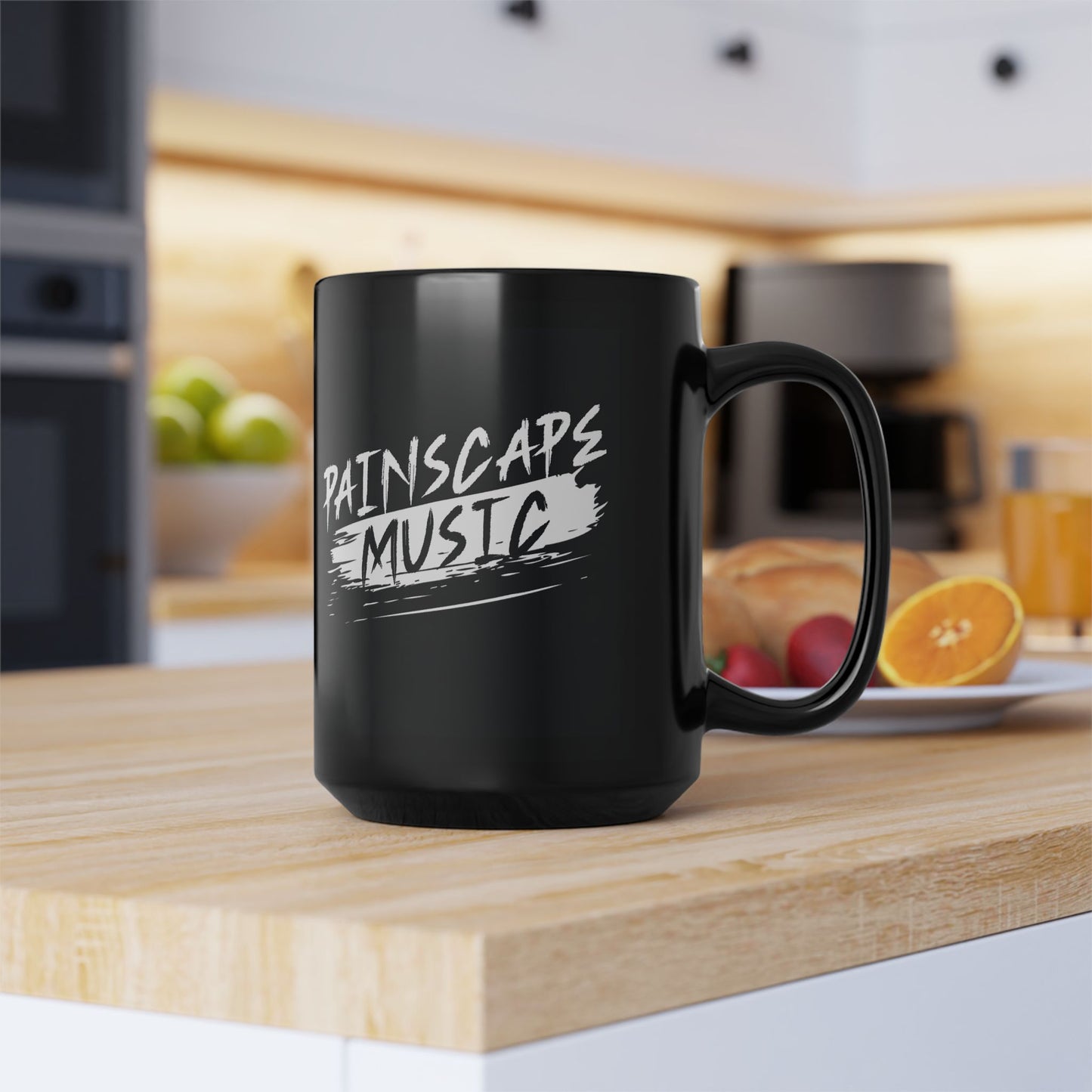 Painscape Music Black Ceramic Mug – 11oz & 15oz