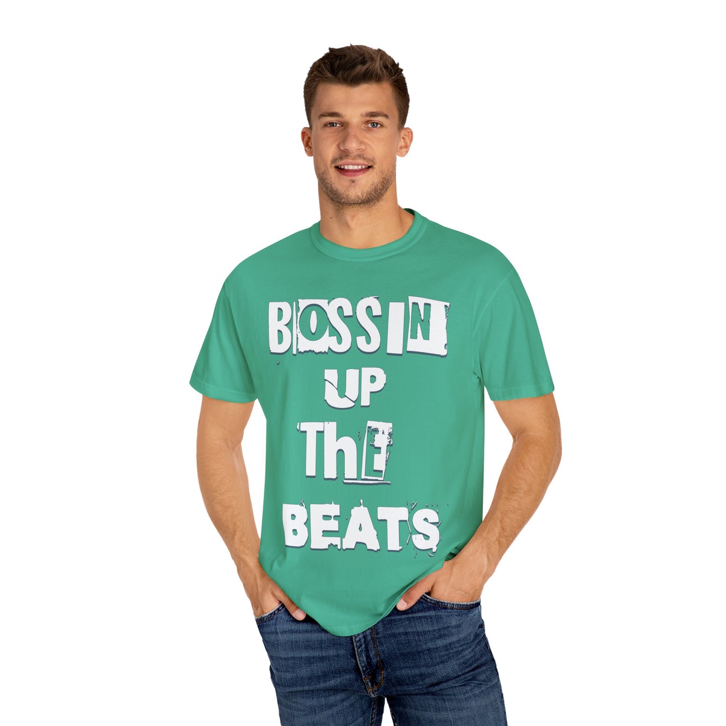 Bossin' Up the Beats Unisex Garment-Dyed T-Shirt - Perfect for Music Lovers, Gift for DJs, Concerts, Festival Wear, Casual Style