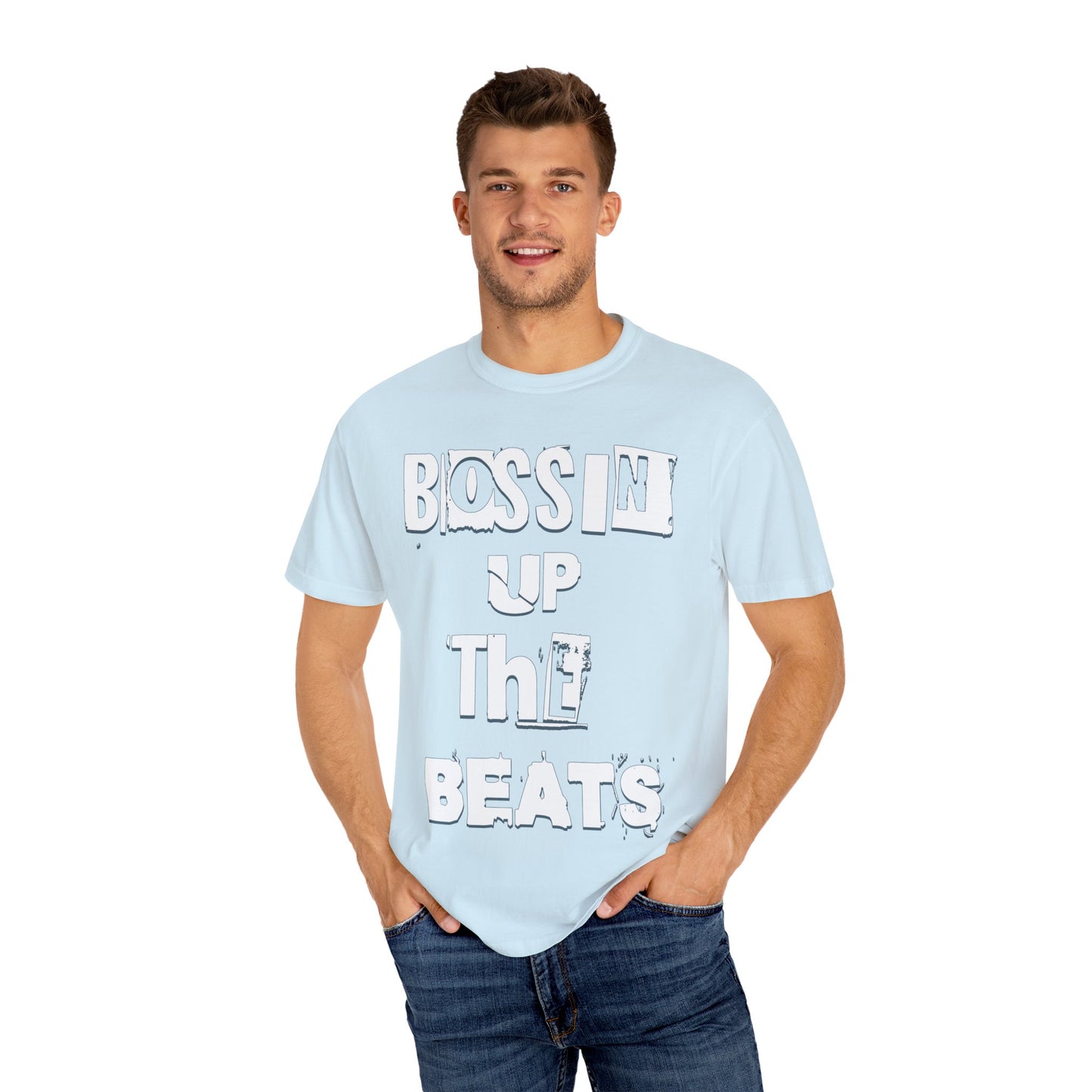 Bossin' Up the Beats Unisex Garment-Dyed T-Shirt - Perfect for Music Lovers, Gift for DJs, Concerts, Festival Wear, Casual Style