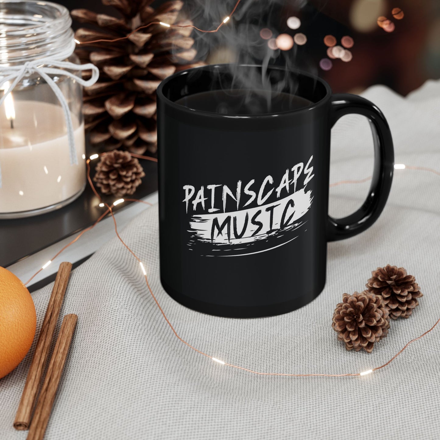 Painscape Music Black Ceramic Mug – 11oz & 15oz