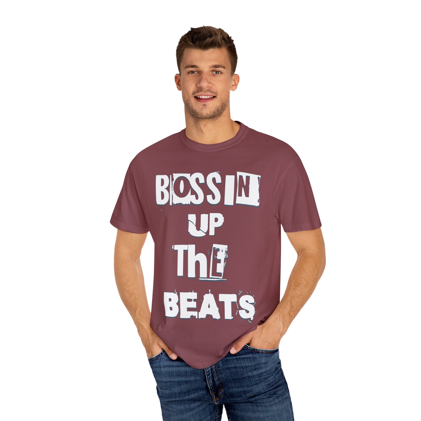 Bossin' Up the Beats Unisex Garment-Dyed T-Shirt - Perfect for Music Lovers, Gift for DJs, Concerts, Festival Wear, Casual Style
