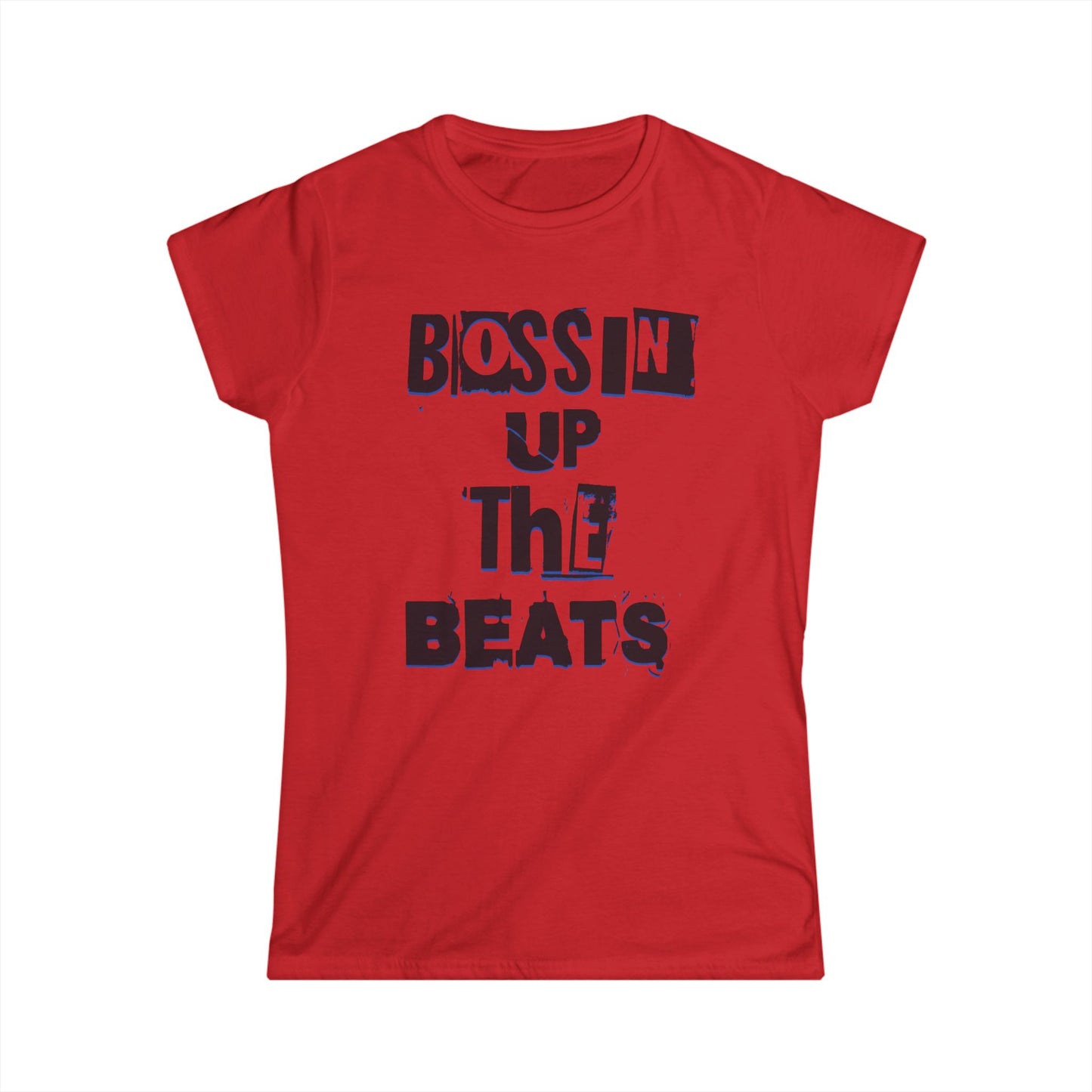 Women's Bossin' Up the Beats Softstyle Tee, Music Lover Gift, Casual Wear, Festival Shirt, Trendy Graphic Tee