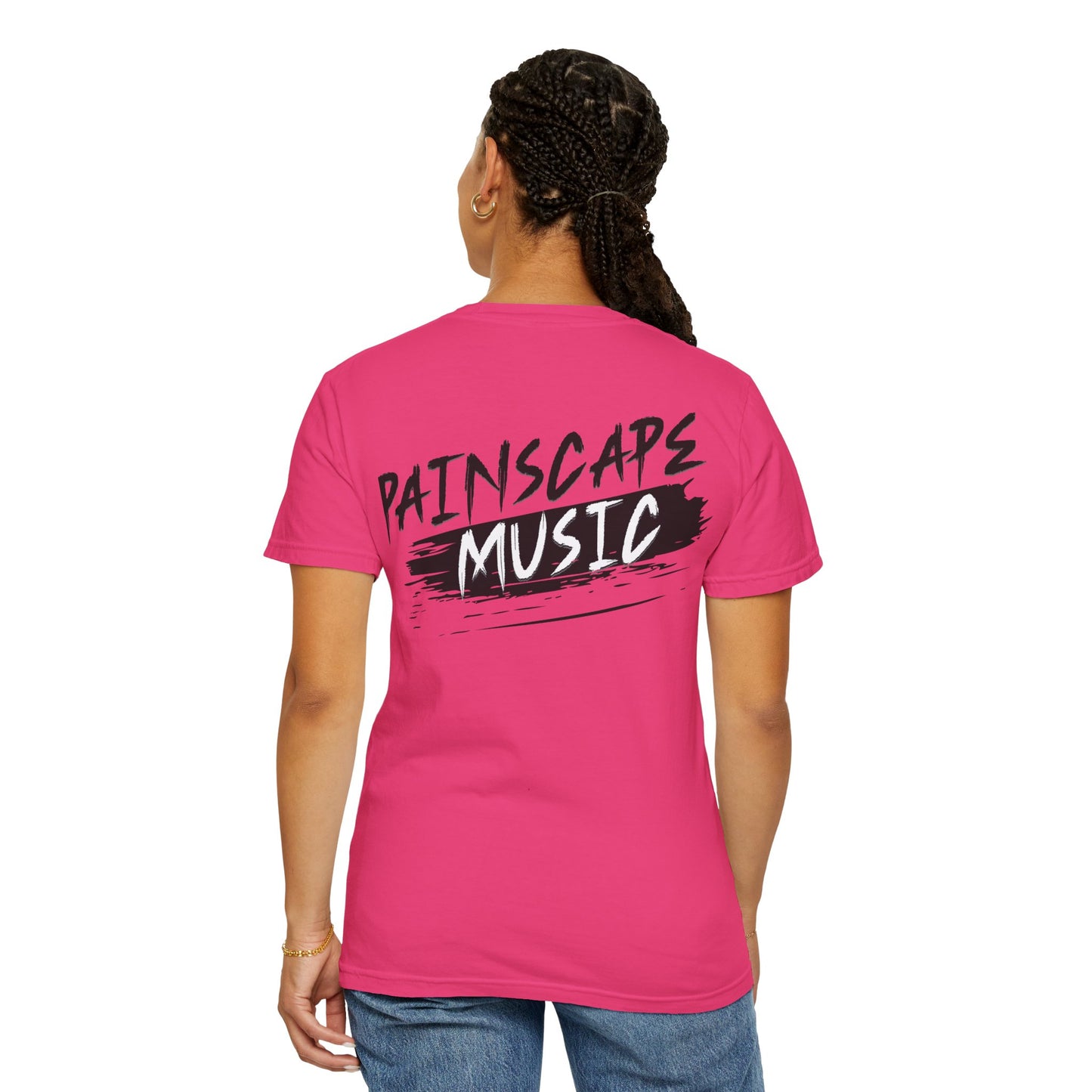 Raso En La Jungla Hookah Vibes Unisex Garment-Dyed T-Shirt, Music Lovers Tee, Chill Wear, Party Shirt, Unique Gift, Bohemian Style, Black Painscape Music Logo on back.