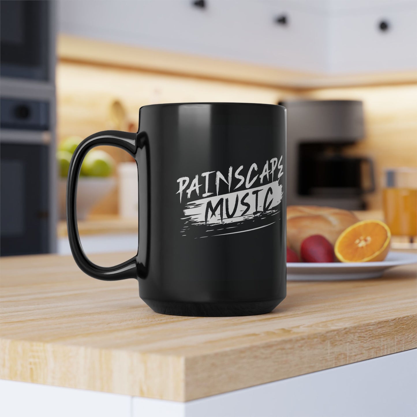 Painscape Music Black Ceramic Mug – 11oz & 15oz