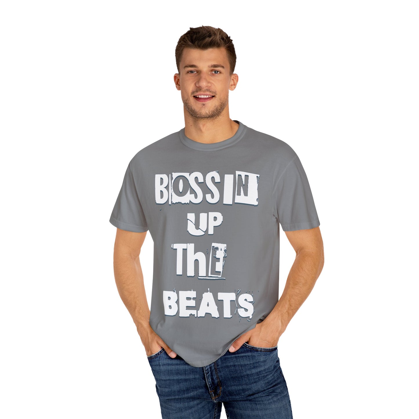 Bossin' Up the Beats Unisex Garment-Dyed T-Shirt - Perfect for Music Lovers, Gift for DJs, Concerts, Festival Wear, Casual Style