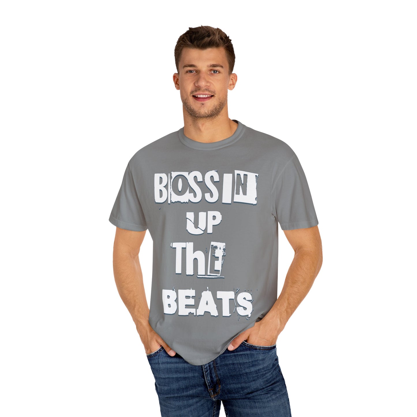 Bossin' Up the Beats Unisex Garment-Dyed T-Shirt - Perfect for Music Lovers, Gift for DJs, Concerts, Festival Wear, Casual Style