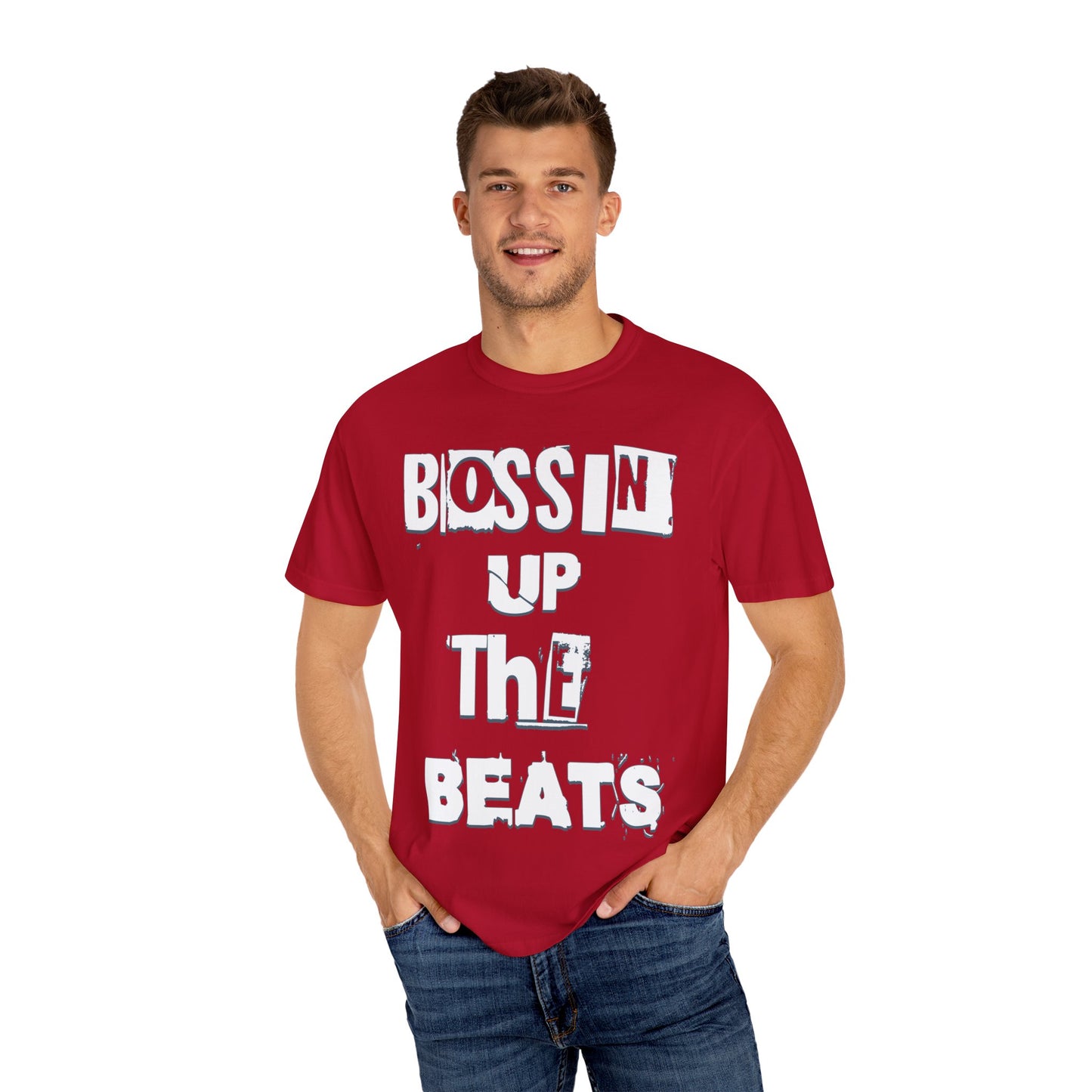 Bossin' Up the Beats Unisex Garment-Dyed T-Shirt - Perfect for Music Lovers, Gift for DJs, Concerts, Festival Wear, Casual Style