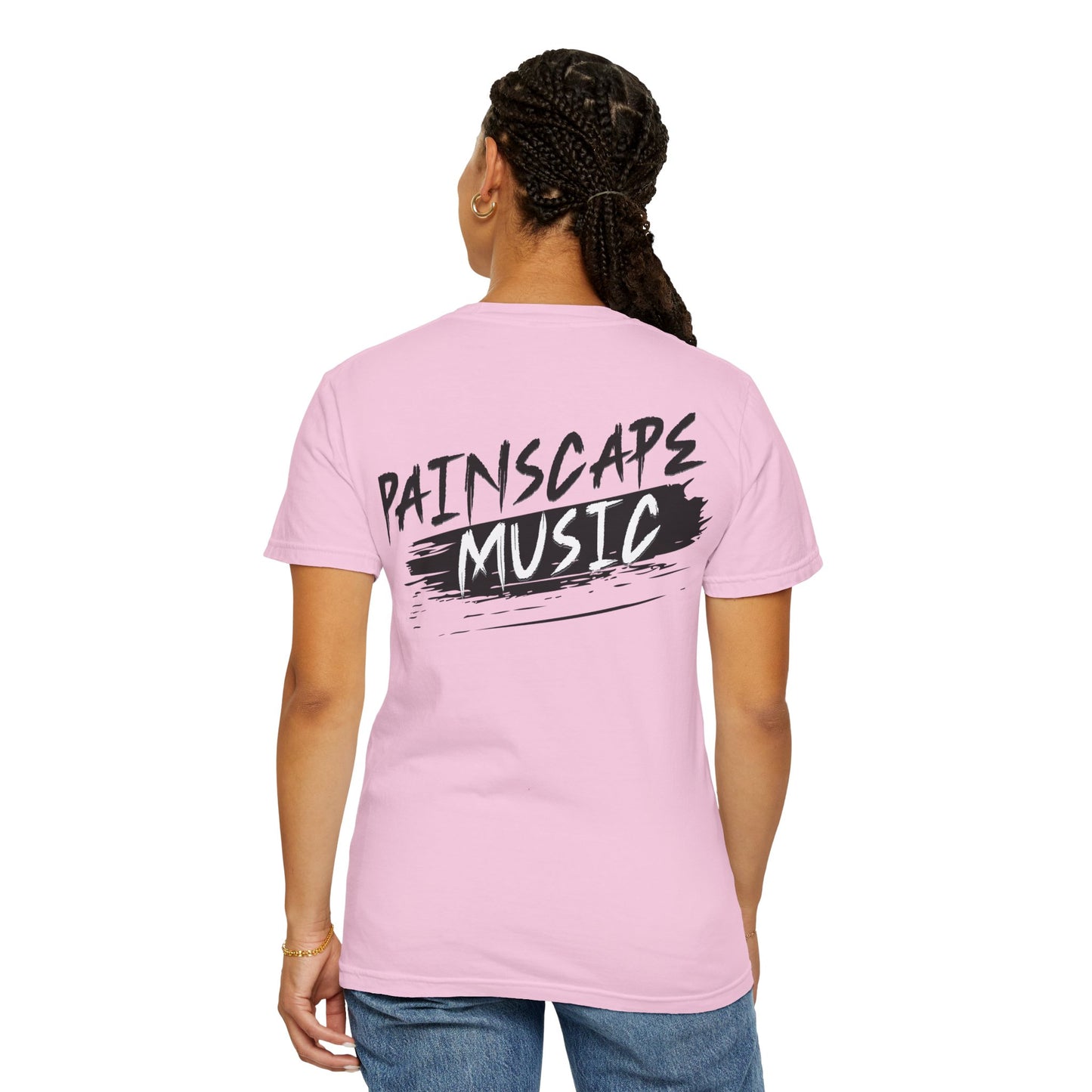 Raso En La Jungla Hookah Vibes Unisex Garment-Dyed T-Shirt, Music Lovers Tee, Chill Wear, Party Shirt, Unique Gift, Bohemian Style, Black Painscape Music Logo on back.