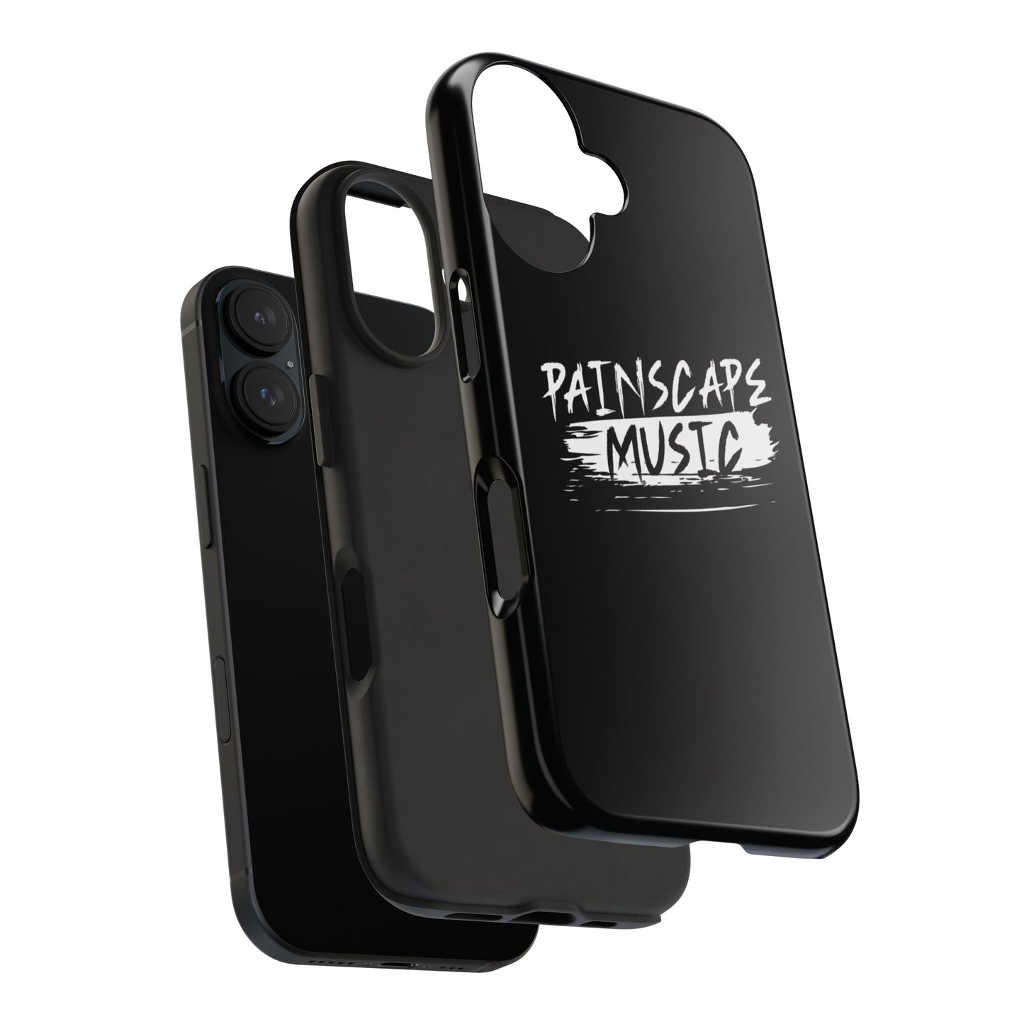Tough Phone Case — "Painscape Music" Black Protective Phone Cover