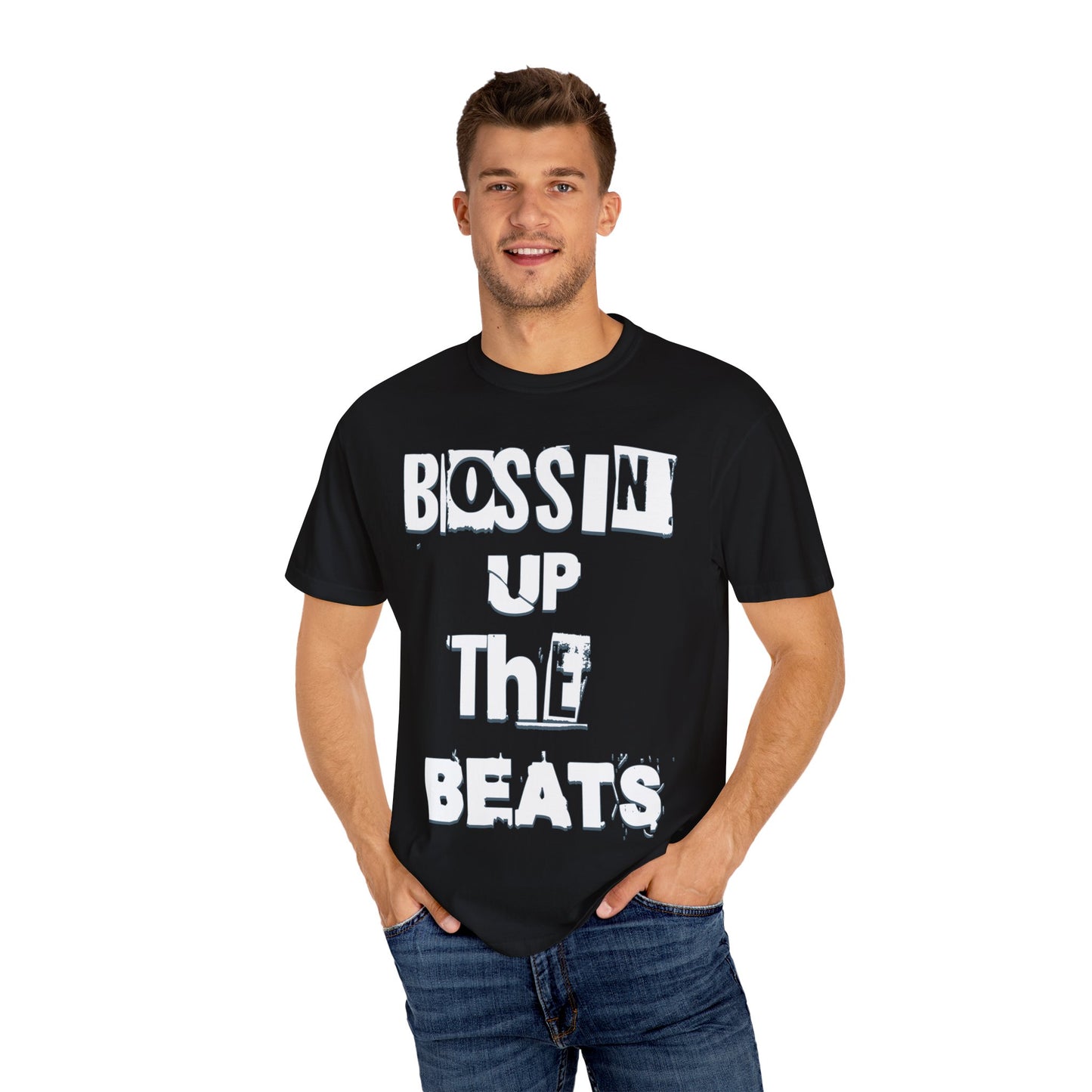 Bossin' Up the Beats Unisex Garment-Dyed T-Shirt - Perfect for Music Lovers, Gift for DJs, Concerts, Festival Wear, Casual Style
